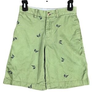 LL Bean Swordfish Bermuda Shorts Boys Youth 10 Green‎ Club Resort Fishing